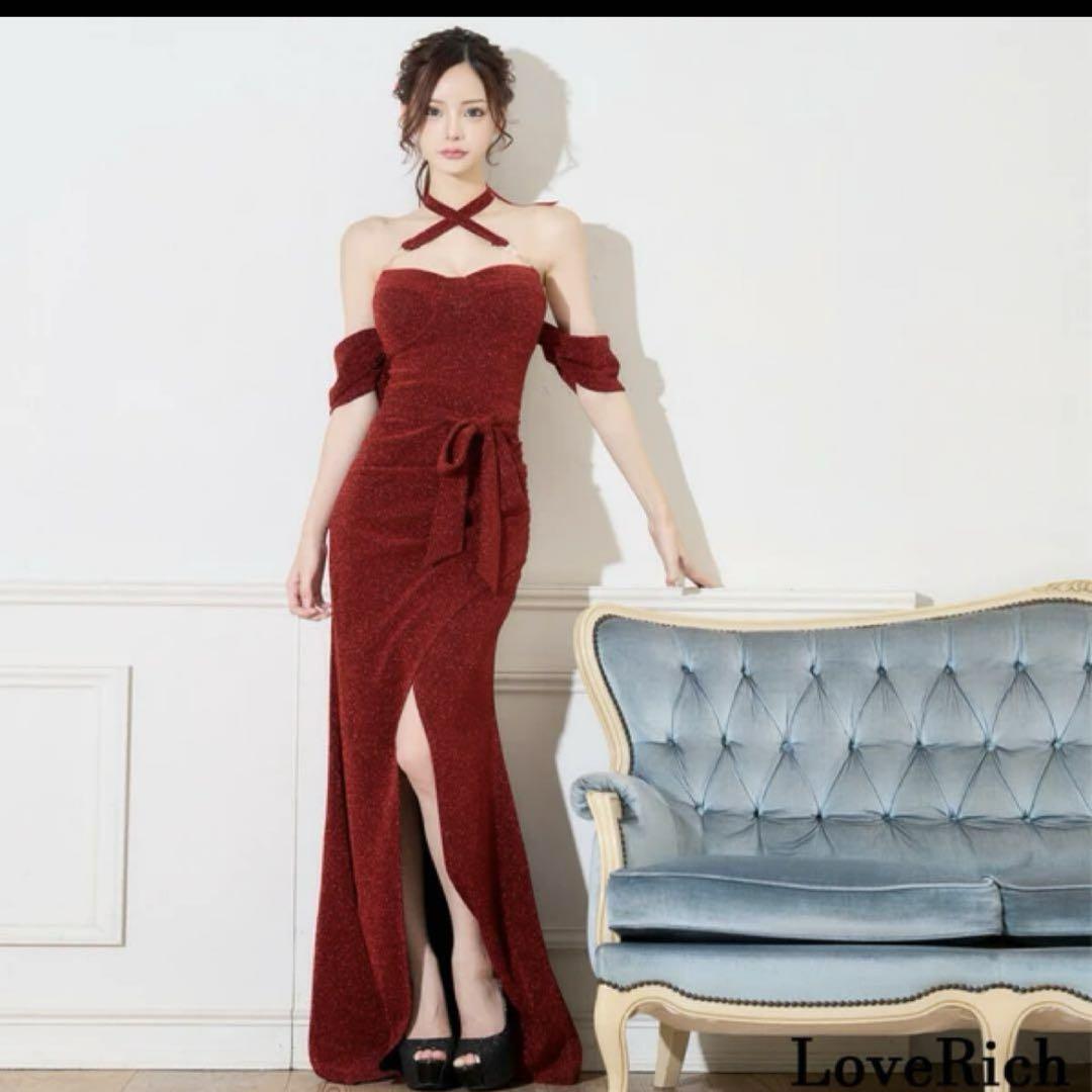 ラブリッチ⭐︎キャバドレス　ロング　レッド　SMLあり