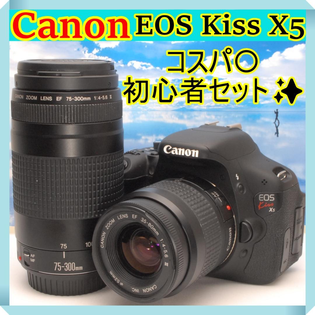 ✨コスパ抜群✨キヤノン EOS Kiss X5 ダブル 高倍率 ズーム 初心者◯