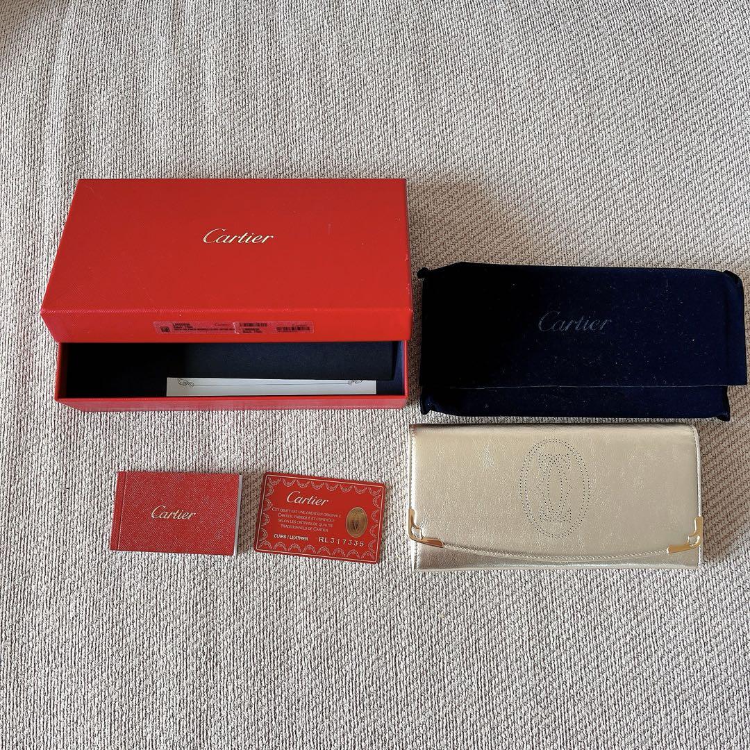 【新品未使用】Cartier カルティエ　長財布　gold calfskin