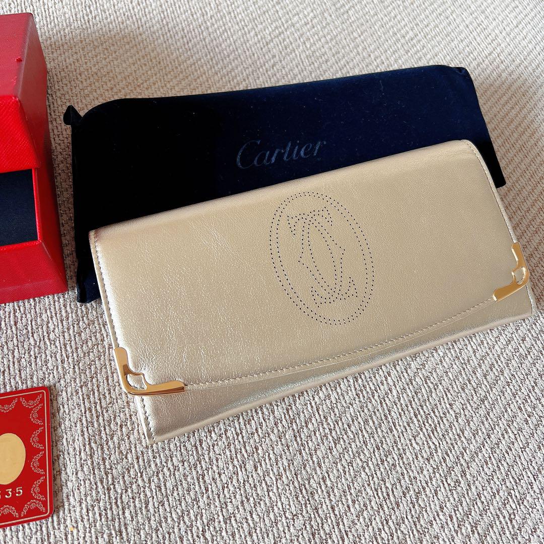 【新品未使用】Cartier カルティエ　長財布　gold calfskin