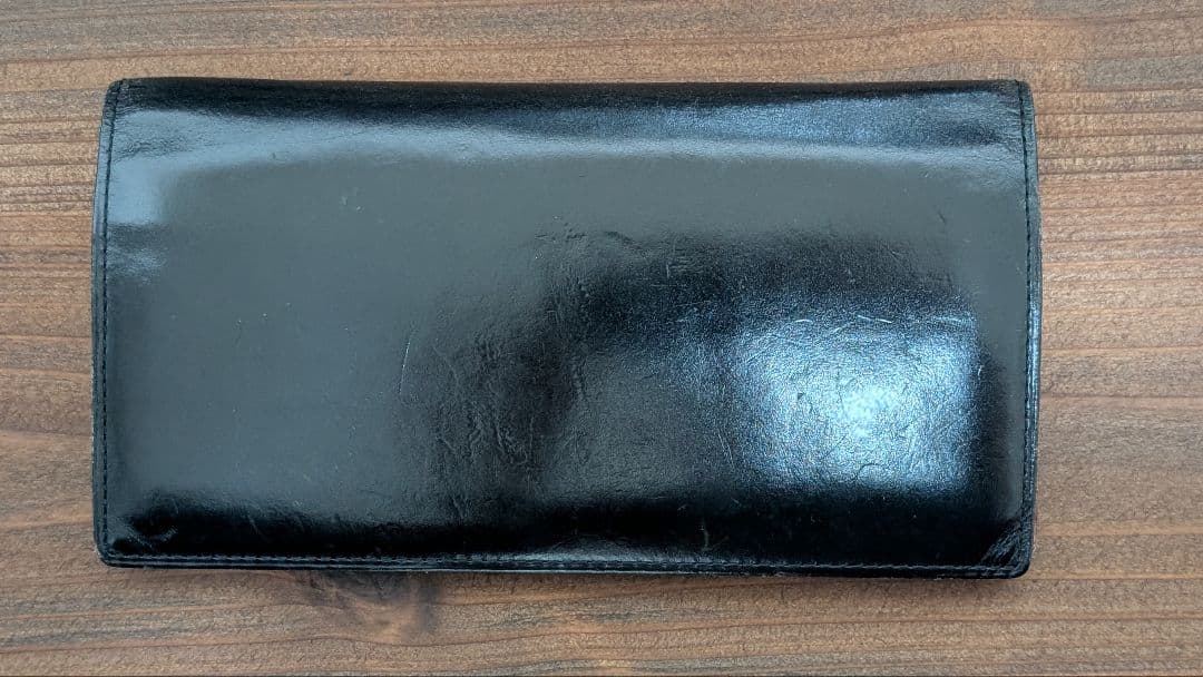 ガンゾ シンブライドル ファスナー付小銭入れ長財布 ブラック