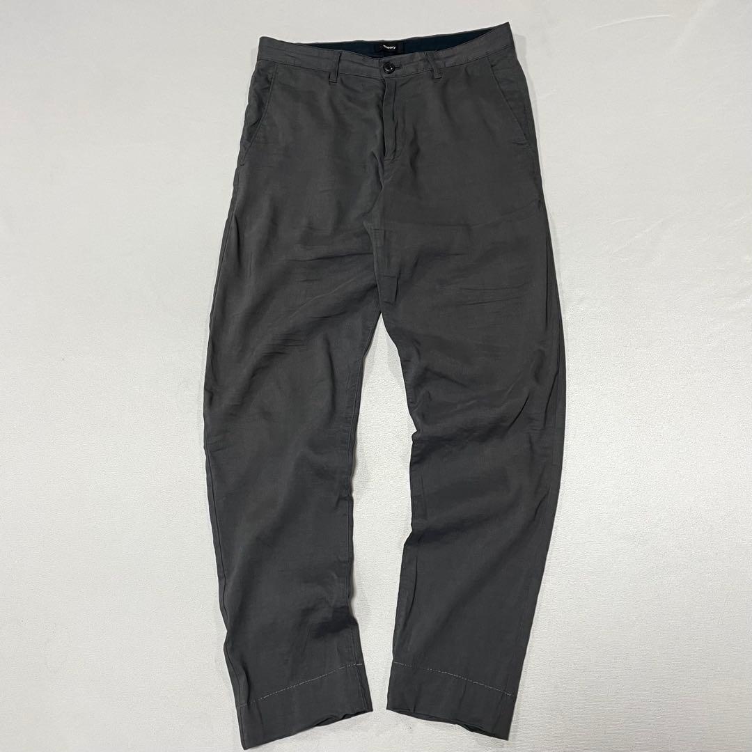 Theory レーヨン リネン テーパード スラックス チャコール スミクロ