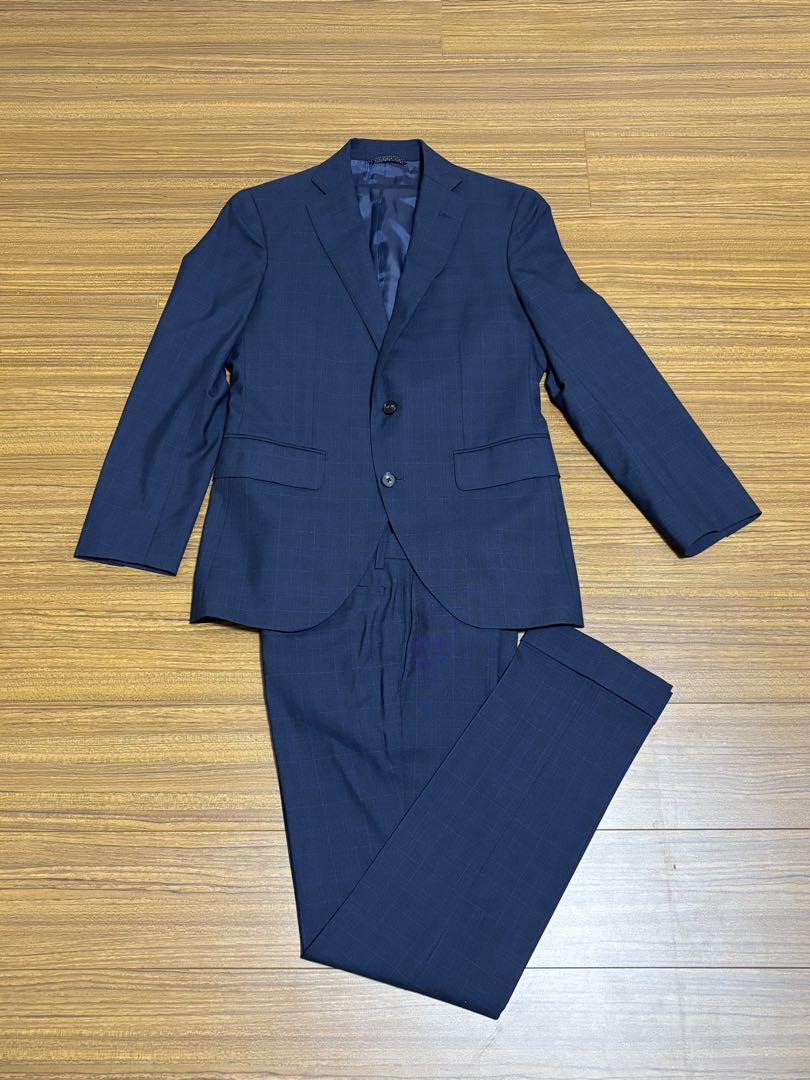 ⭐︎新品同様⭐︎スーツカンパニー 3ピース ネイビーチェック165 8drop S