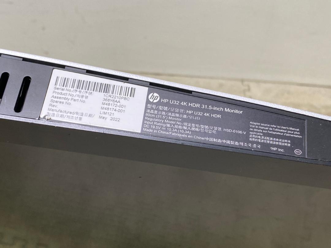 ジャンク HP U32 4K HDR - メルカリ