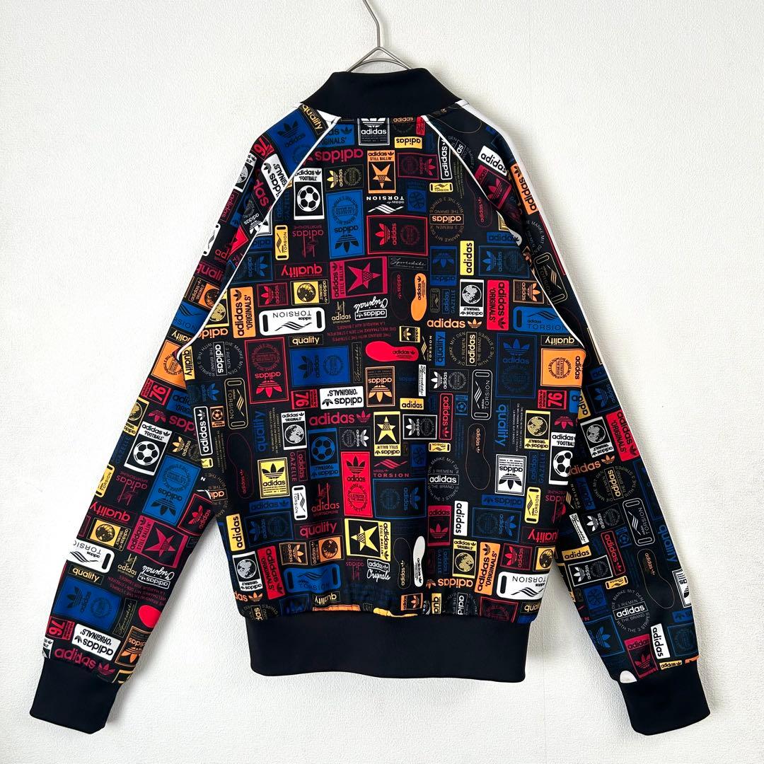 【レア柄】adidas originals トラックジャケット 総柄 刺繍 L 【レア柄】adidas originals トラックジャケット 総柄 刺繍 L