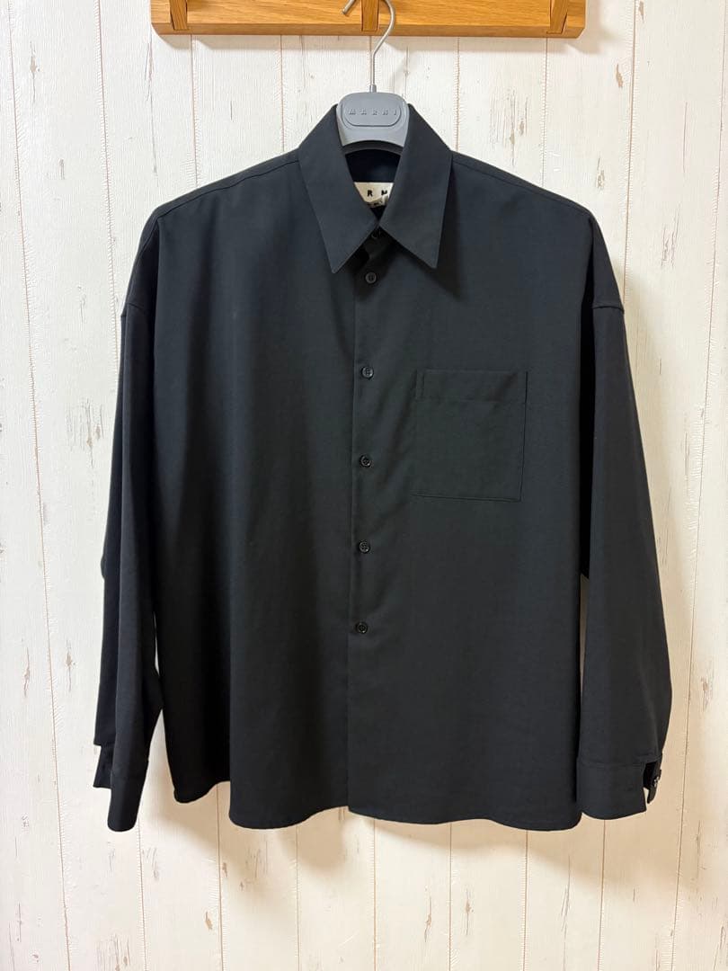 MARNI マルニ トロピカルウールシャツ ブラック 黒 44XS SS marni