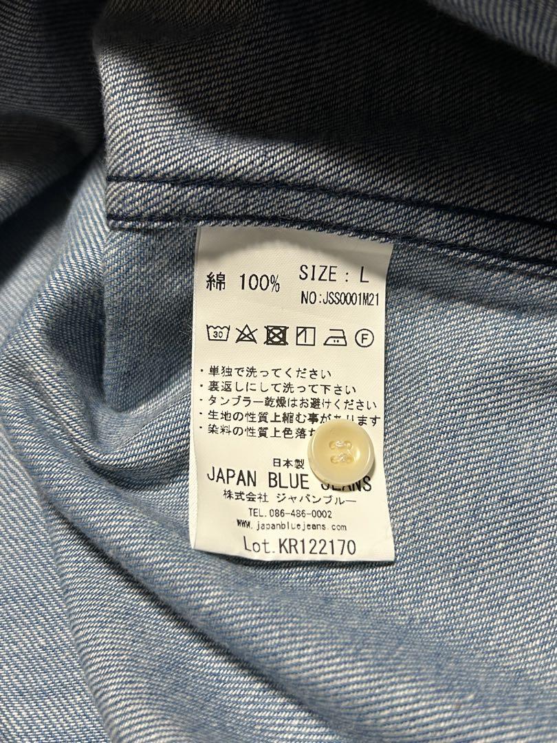 【JAPAN BLUE JEANS 】半袖デニムシャツ Lサイズ