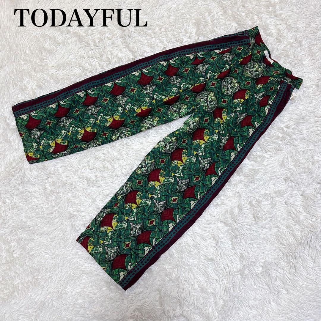 【美品】TODAYFUL アフリカン プリント ワイドパンツ