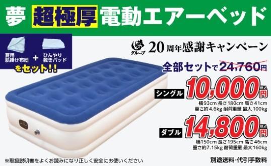 【美品】超極厚電動エアーベッド シングルサイズ DT-AB2411S