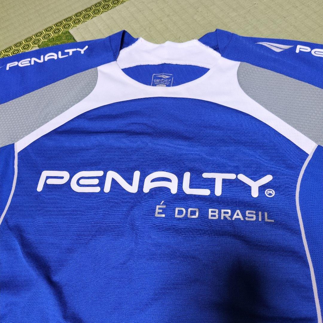 美品】PENALTY ブルー.グレーサッカーシャツ 半袖Tシャツ O
