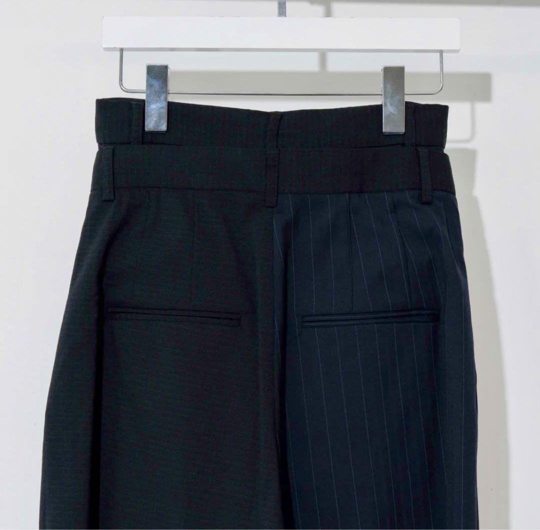 パンツ Double Waist Asymmetry Tuck Pants