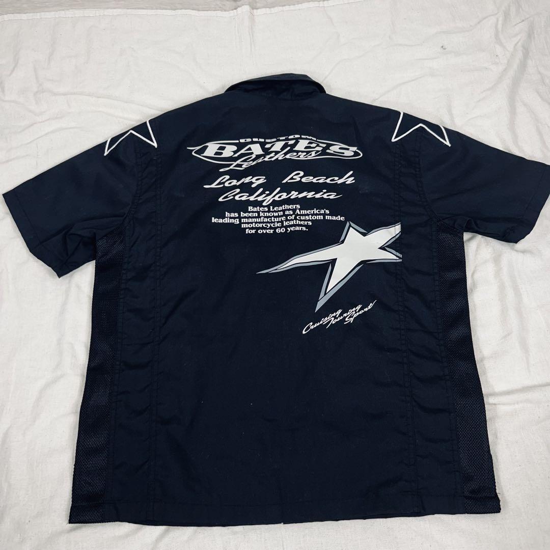 BATES ベイツ 半袖メッシュ バイクジャケット 両面刺繍ロゴ L BATES ベイツ 半袖メッシュ バイクジャケット 両面刺繍ロゴ L
