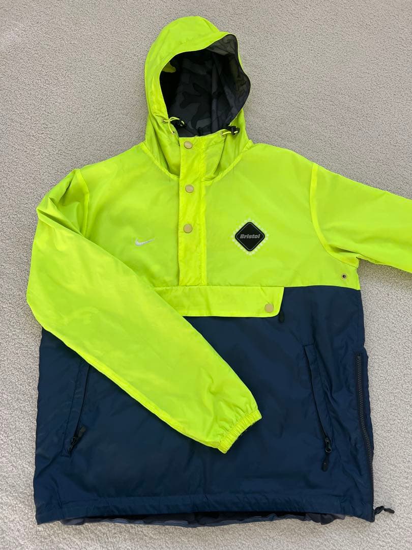 FCRB NIKEナイロンジャケット 蛍光イエロー ネイビー 迷彩 リバーシブルS・F.C.Real Bristol