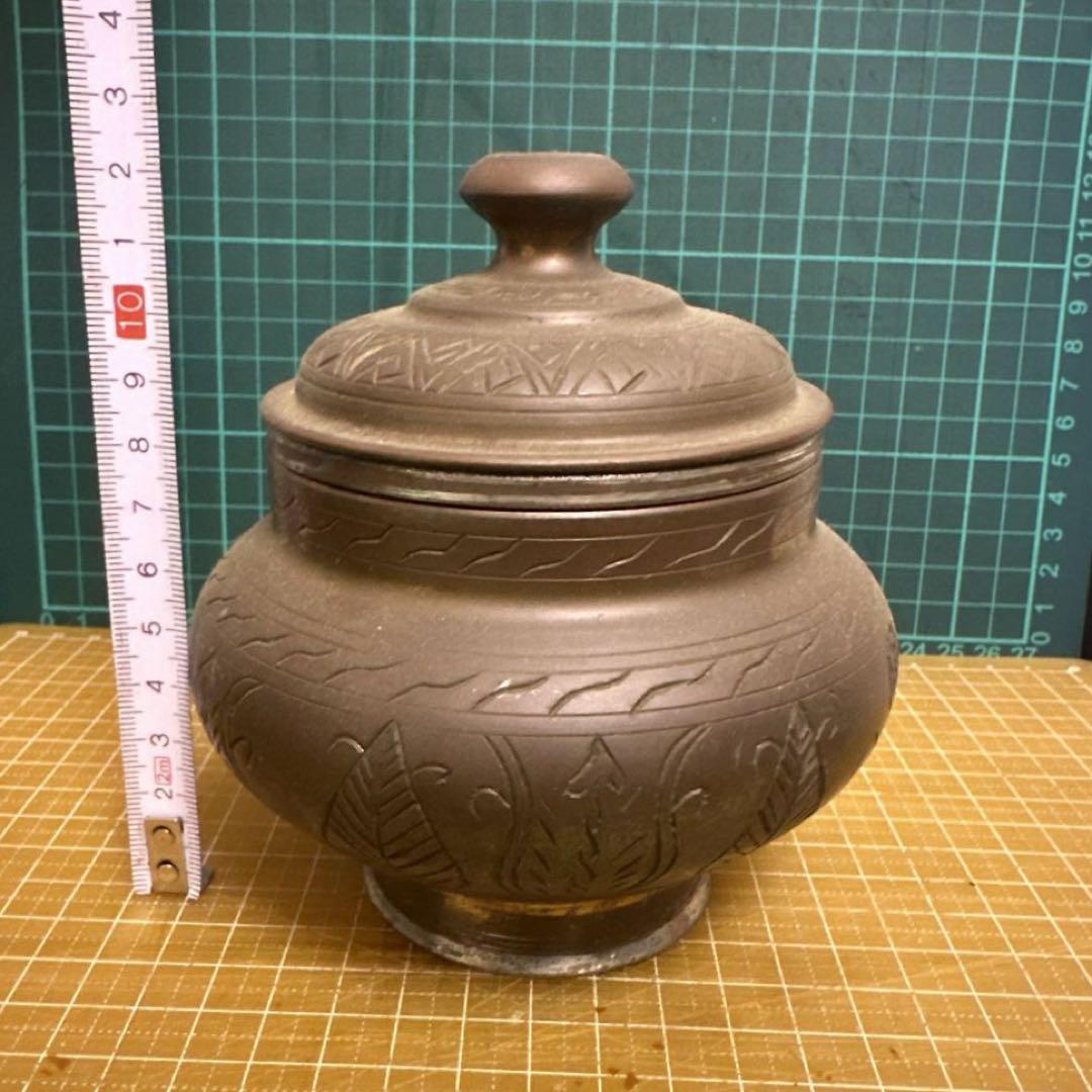 中国古美術・旧蔵の磁器、曜変釉と鎏金で口と双耳香炉・20x28cm・茶道具・置物 中国古美術・旧蔵の磁器、曜変釉と鎏金で口と双耳香炉・20x28cm