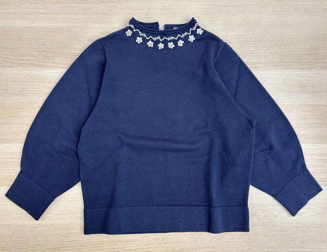【美品✨】現行　45R ビーズ刺繍度詰ニットソーのパフセーター 45R ビーズ刺繍度詰ニットソーのパフセーター