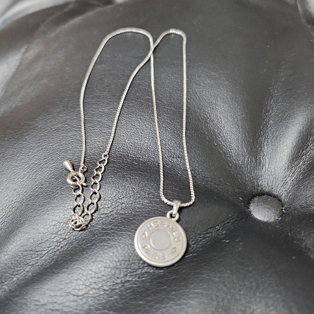 HERMES 稀少 人気 ペンダント チェーン シルバー Medaille PM HERMES エルメス ネックレス Medaille Quadrige PM メダイユ