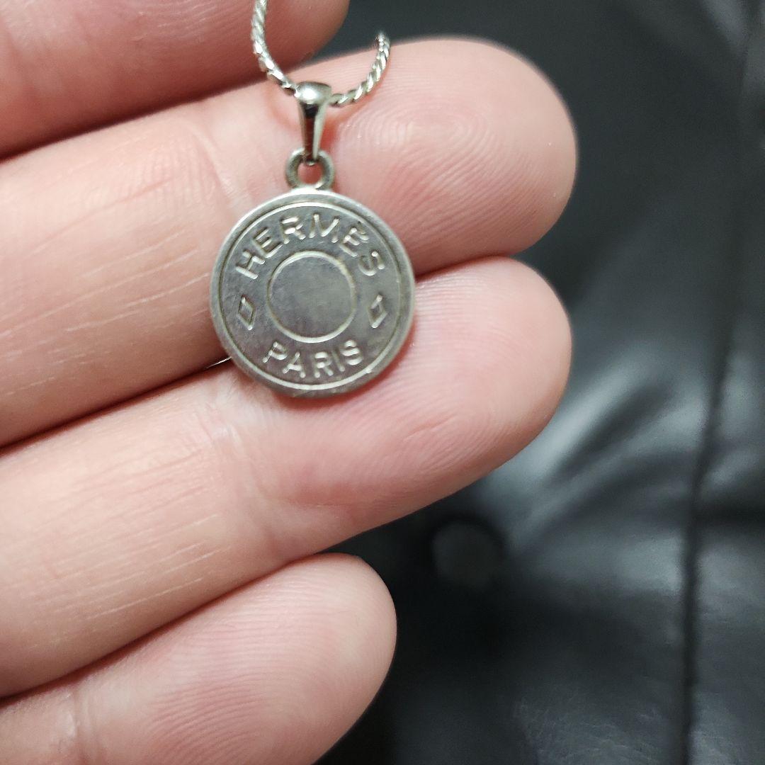 HERMES 稀少 人気 ペンダント チェーン シルバー Medaille PM HERMES エルメス ネックレス Medaille Quadrige PM メダイユ