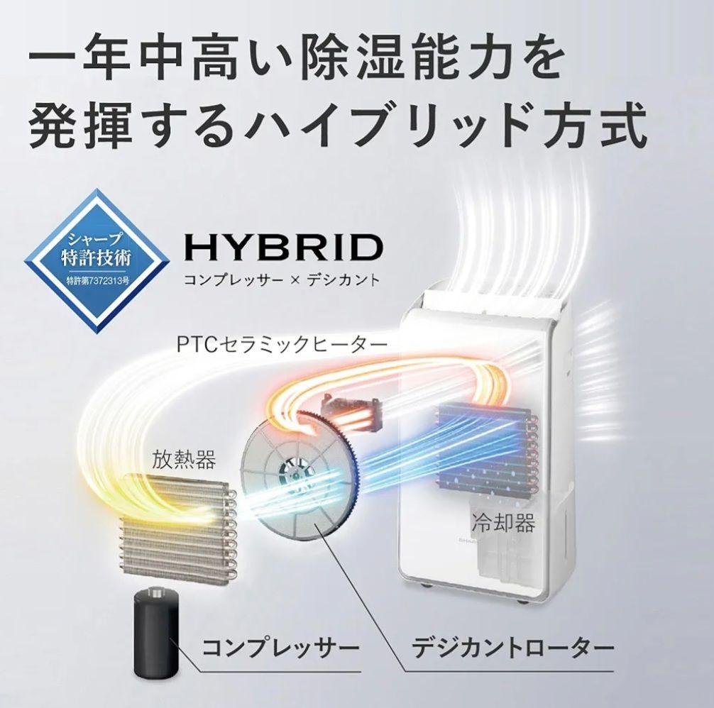 シャープ 衣類乾燥 除湿機 CV-RH140-W ハイブリッド方式