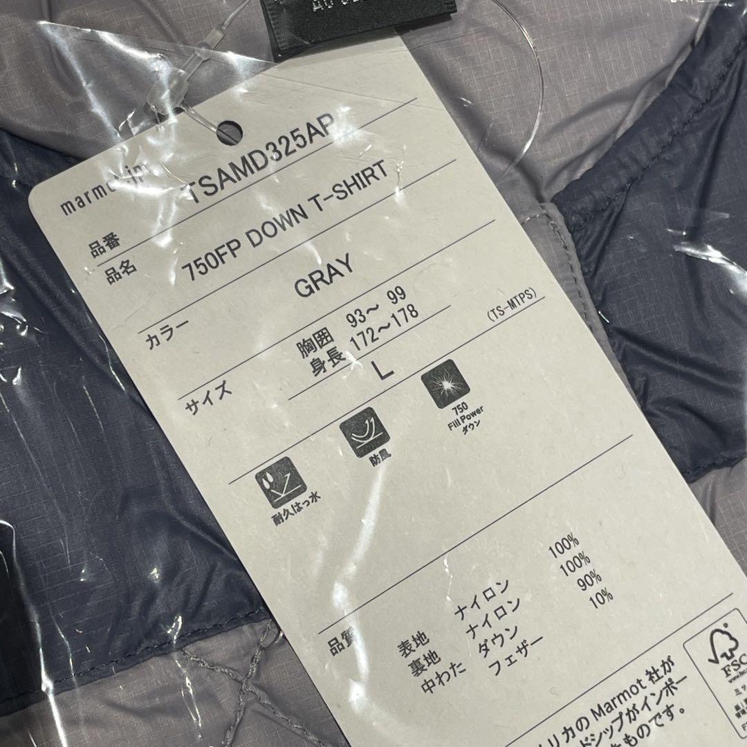L STABRIDGE × Marmot DOWN T-SHIRT Gray