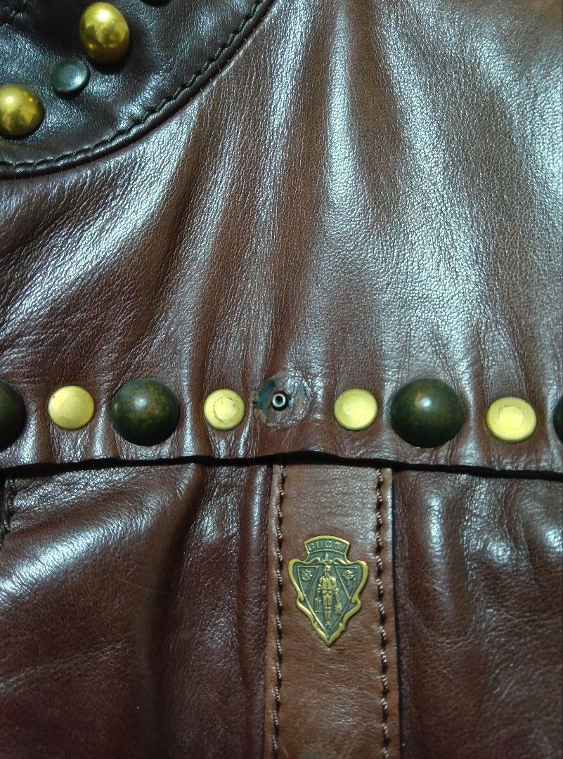 GUCCI ライダースジャケット 48 本革 レザー スタッズ 貴重