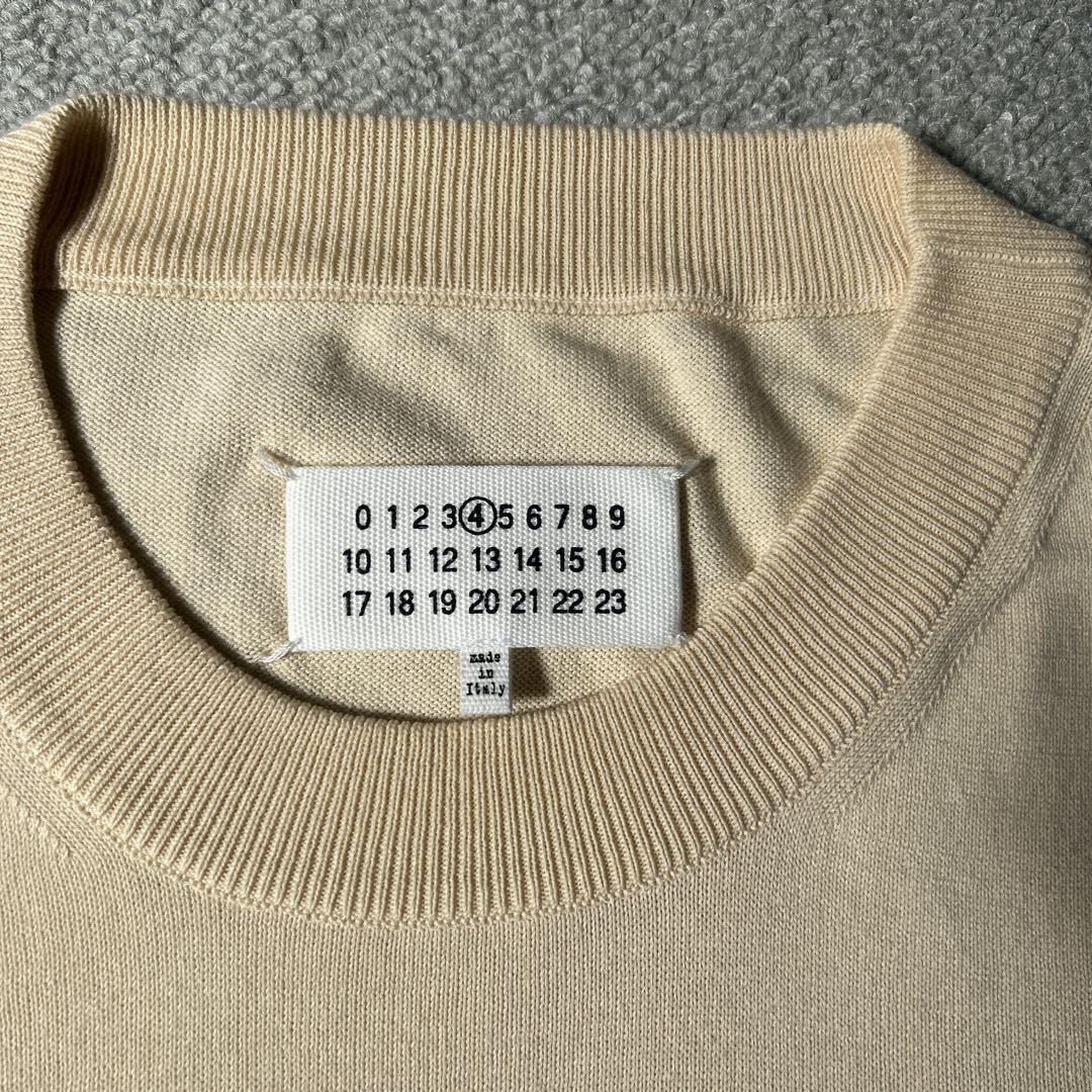 MAISON MARGIELA メゾンマルジェラ Mロゴ 半袖ニット ベージュ