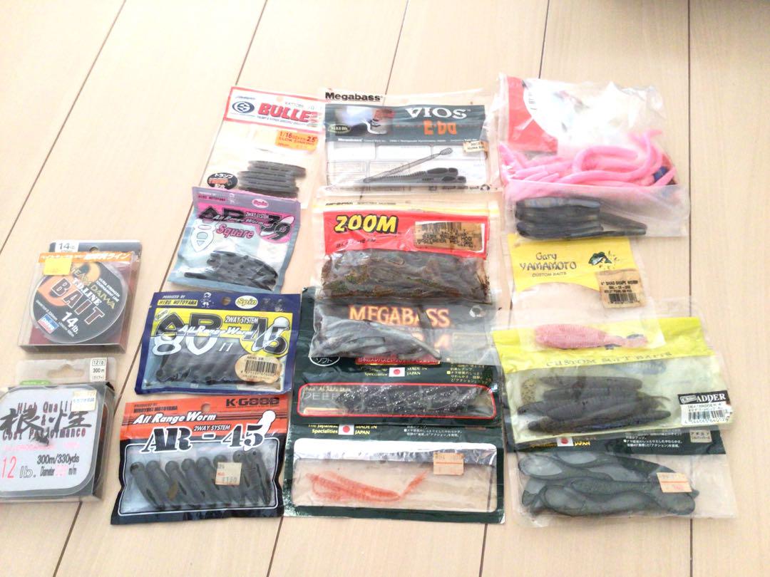 バス釣り引退セット　ルアーセット　タックルボックス・ウエストバッグ付き バス釣り引退セット Box，ケース付き（バス釣り引退セットルアー