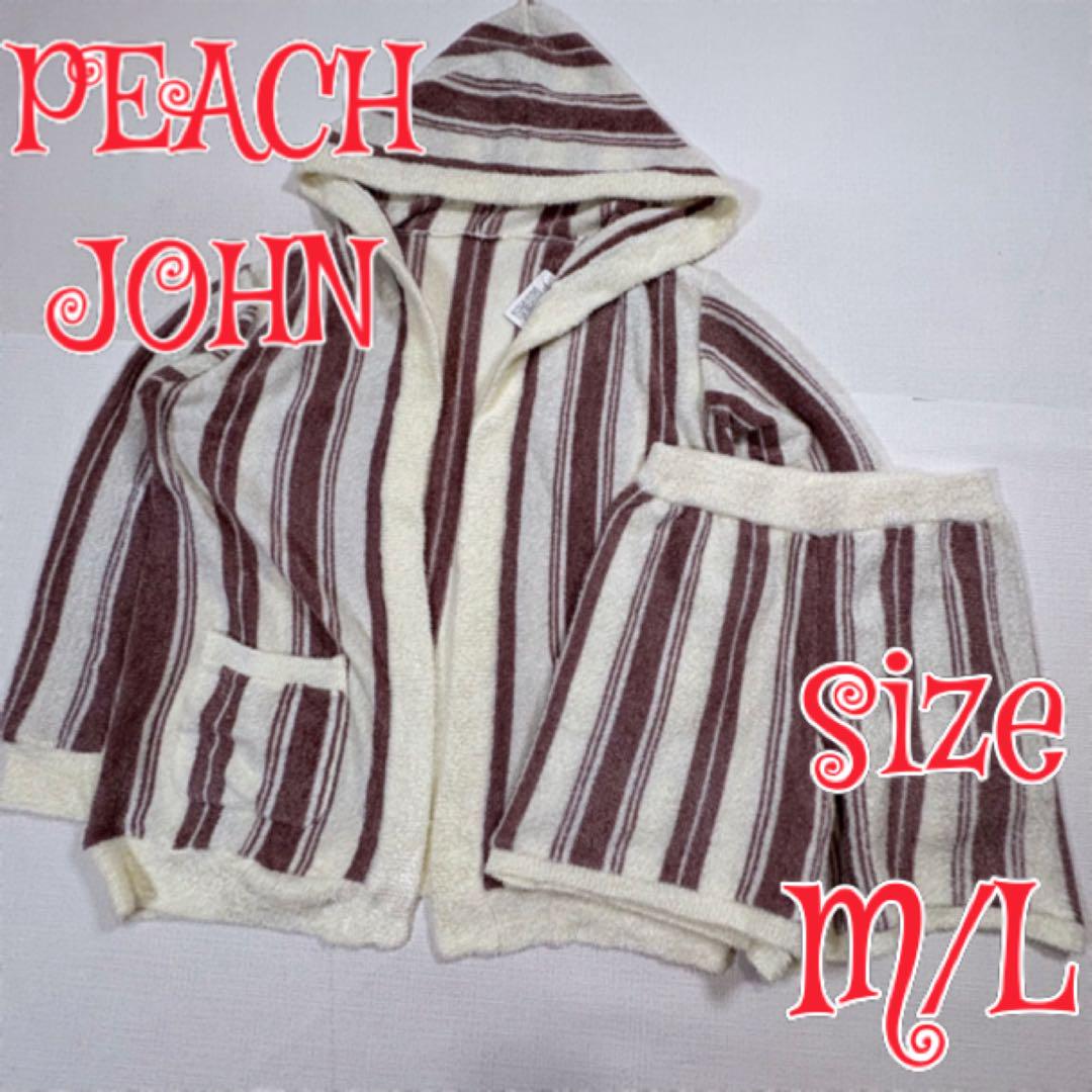 PEACH JOHN パイルパーカーセットアップショートパンツML　ルームウェア