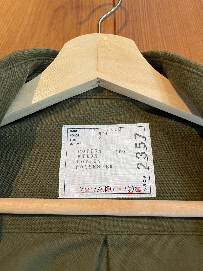 NEW得価 sacai × Cotton Shirts tRg4W-m21413002000 20AW Nylon Twill 国産特価