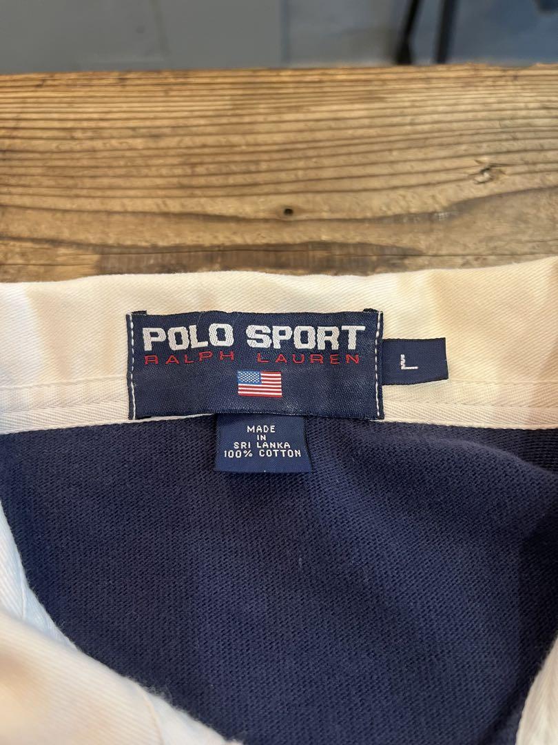 90s POLO SPORT RALPH LAUREN ラガーシャツ L 紺