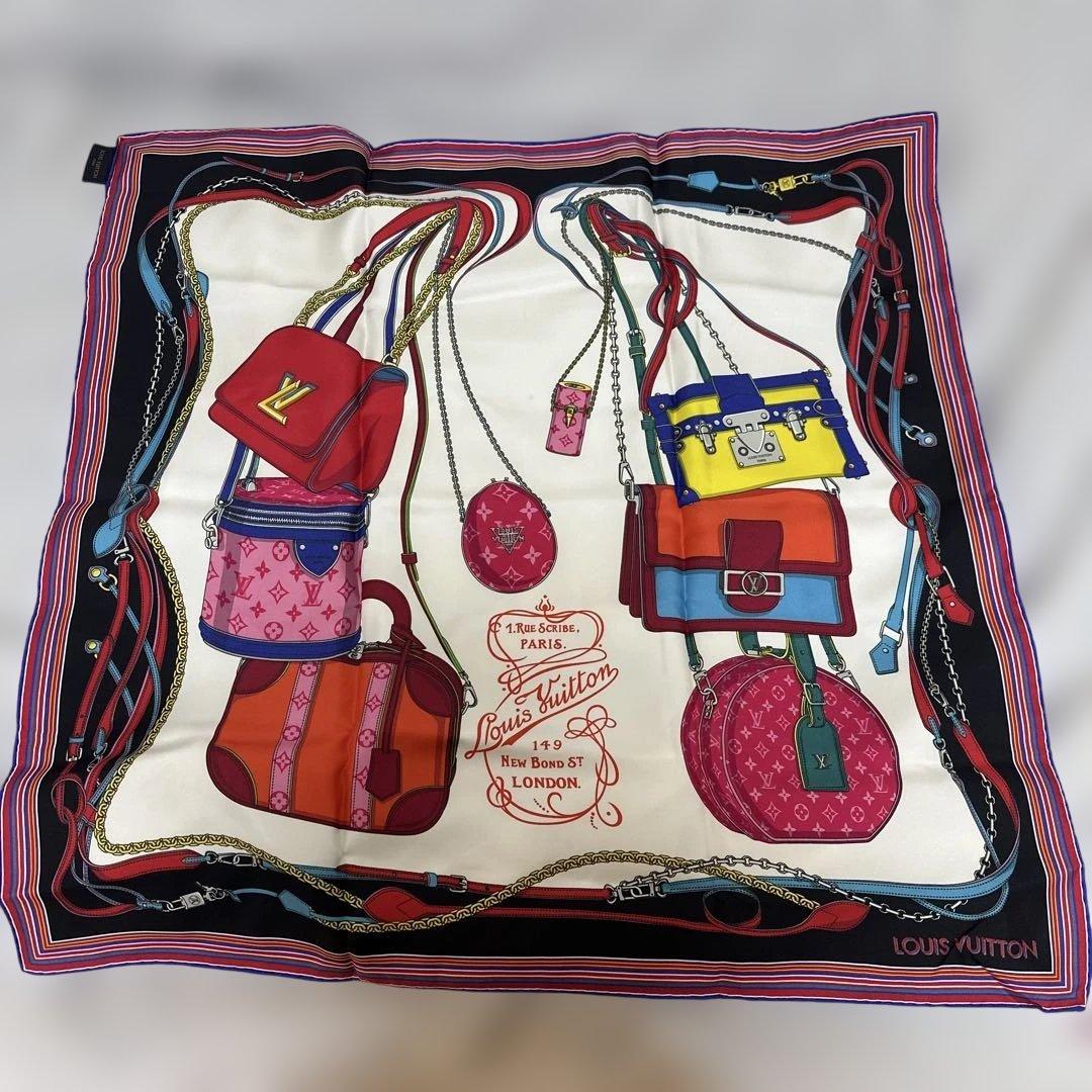 Louis Vuitton バッグモチーフ シルクスカーフ