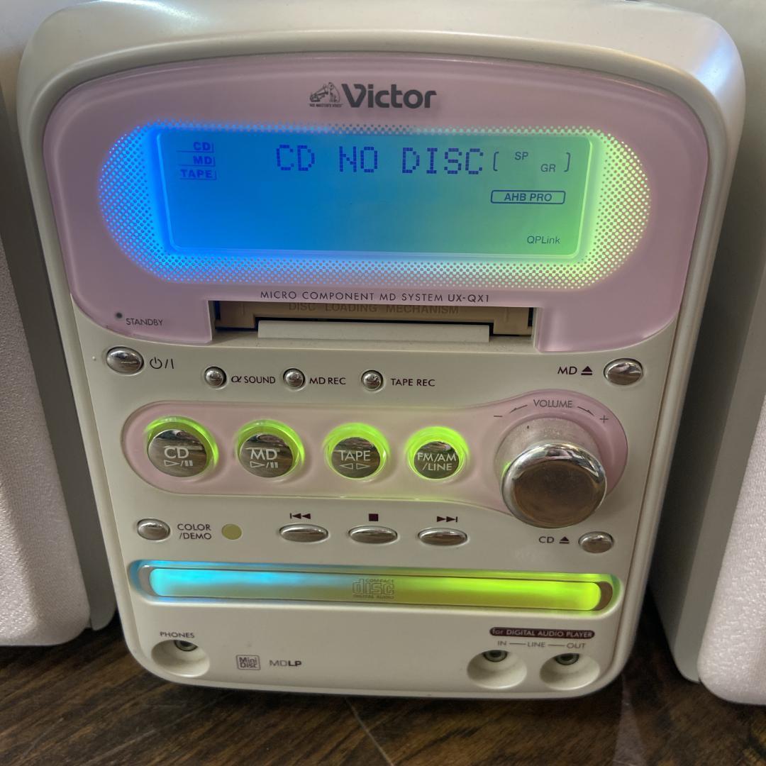 【完動品 美品】 ビクター UX-QX1 CD/MD/カセット ミニコンポ 整備済完動品】Victor UX-QX1 CD/MD/カセット ミニコンポ
