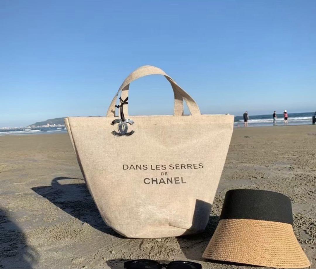 シャネルCHANEL 麻　リネントートバック エコバッグ　ノベルティ