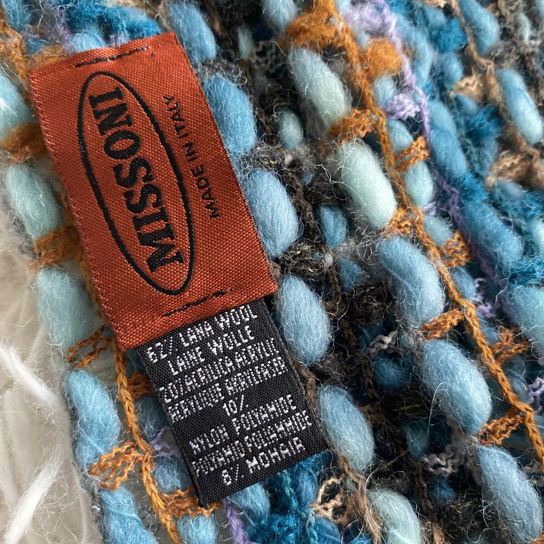 Palm7reemissoni ニットポンチョ　ブルー　イタリア製
