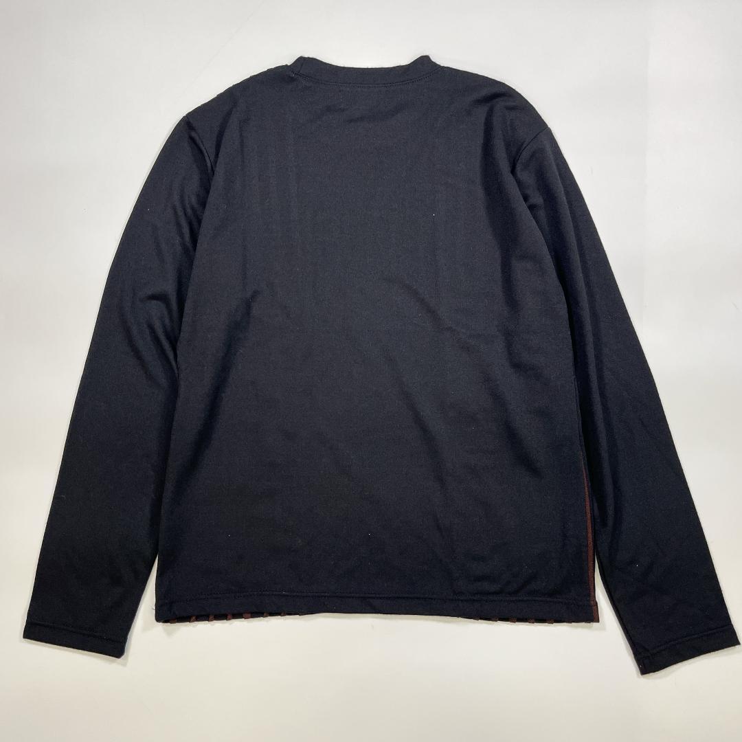 FENDI フェンディ 刺繍ロゴ 長袖 カットソー 黒茶 38 Mくらい