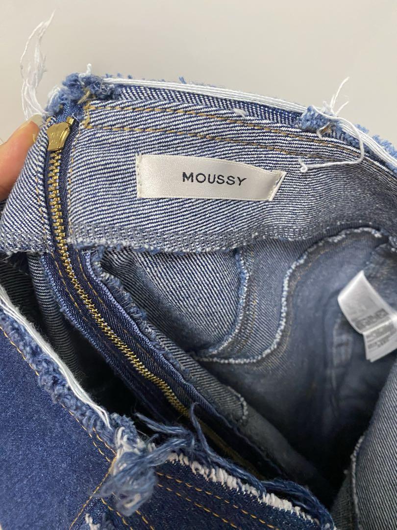 【美品】MOUSSY カラーブロックデニムスカート サイズ1 ロング丈