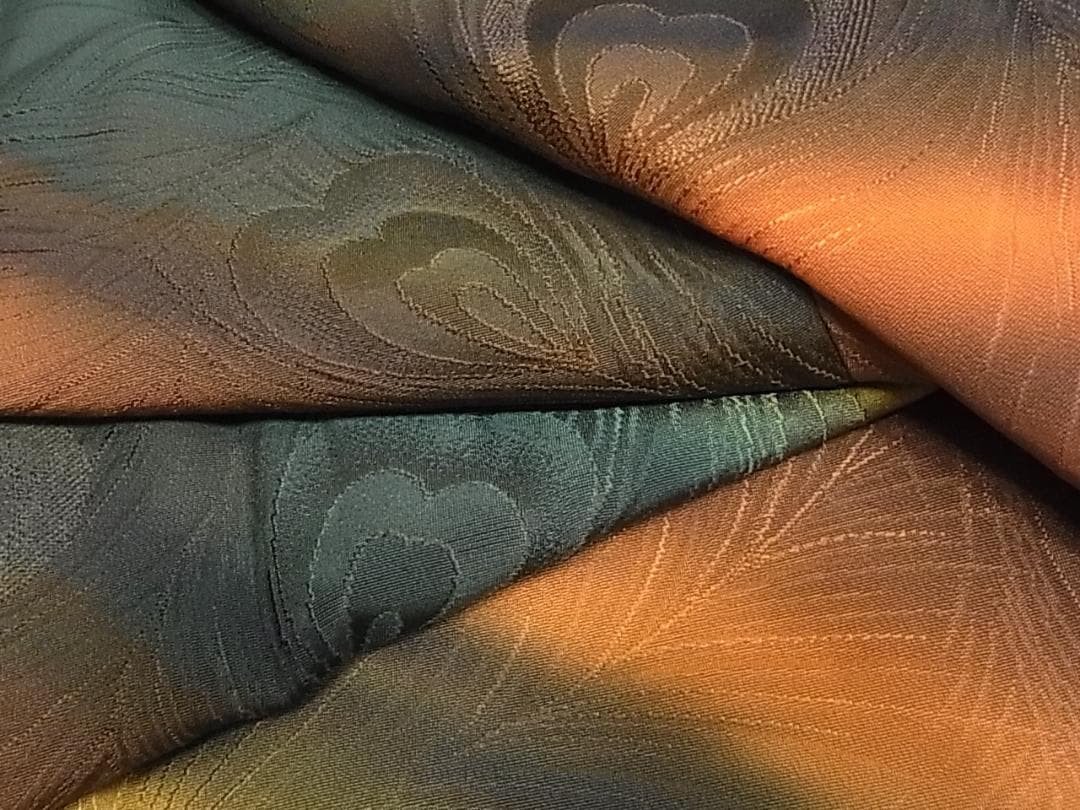 ♦︎きもの結♦︎道行コート　地紋起こし　孔雀羽　暈し染め　正絹♦︎58