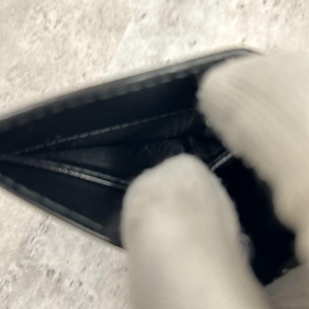 【箱付・極美品】 プラダ PRADA 三つ折り財布 ロゴ金具 レザー ネロ