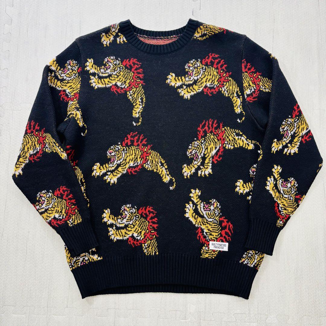 美品】WACKO MARIA TIM LEHI タイガー クルーネックニット S