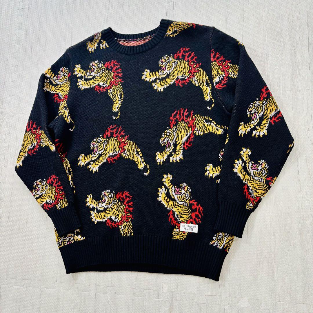 美品】WACKO MARIA TIM LEHI タイガー クルーネックニット S