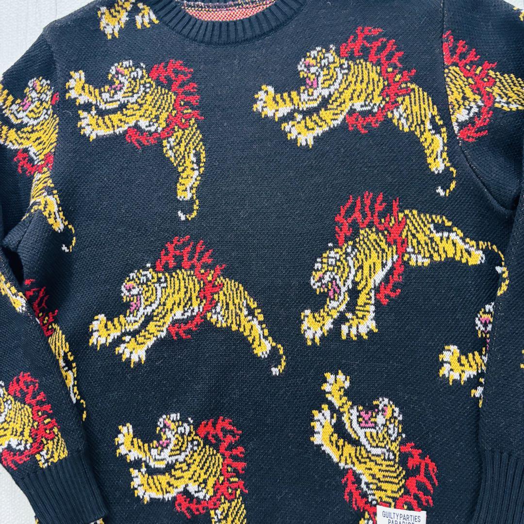 美品】WACKO MARIA TIM LEHI タイガー クルーネックニット S