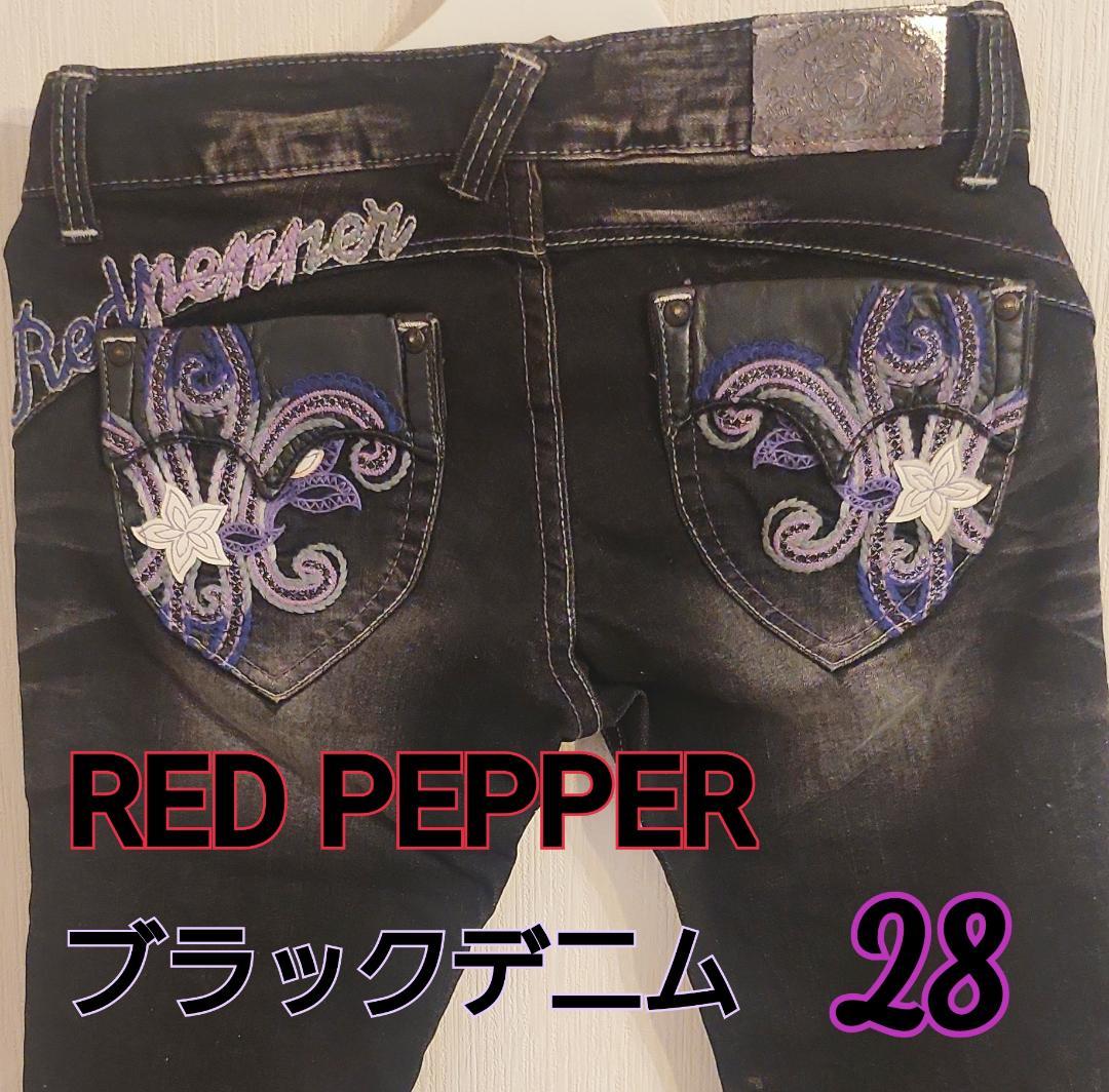 REDPEPPER - RED PEPPER Y2K スキニーパンツ 刺繍デニム