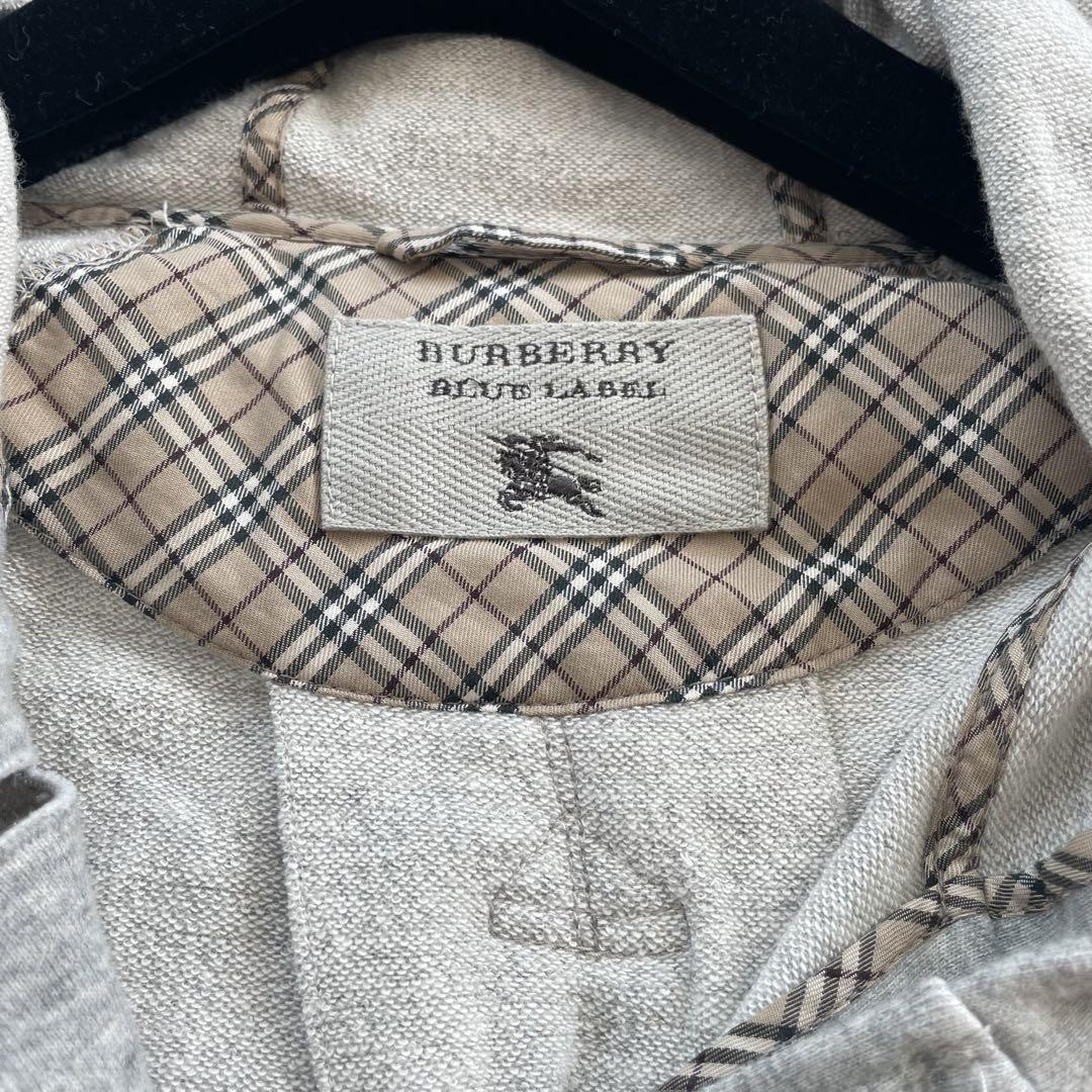 BURBERRY BLUE LABEL ポンチョ パーカー グレー ノバチェック BURBERRY BLUE LABEL ポンチョ パーカー グレー ノバチェック