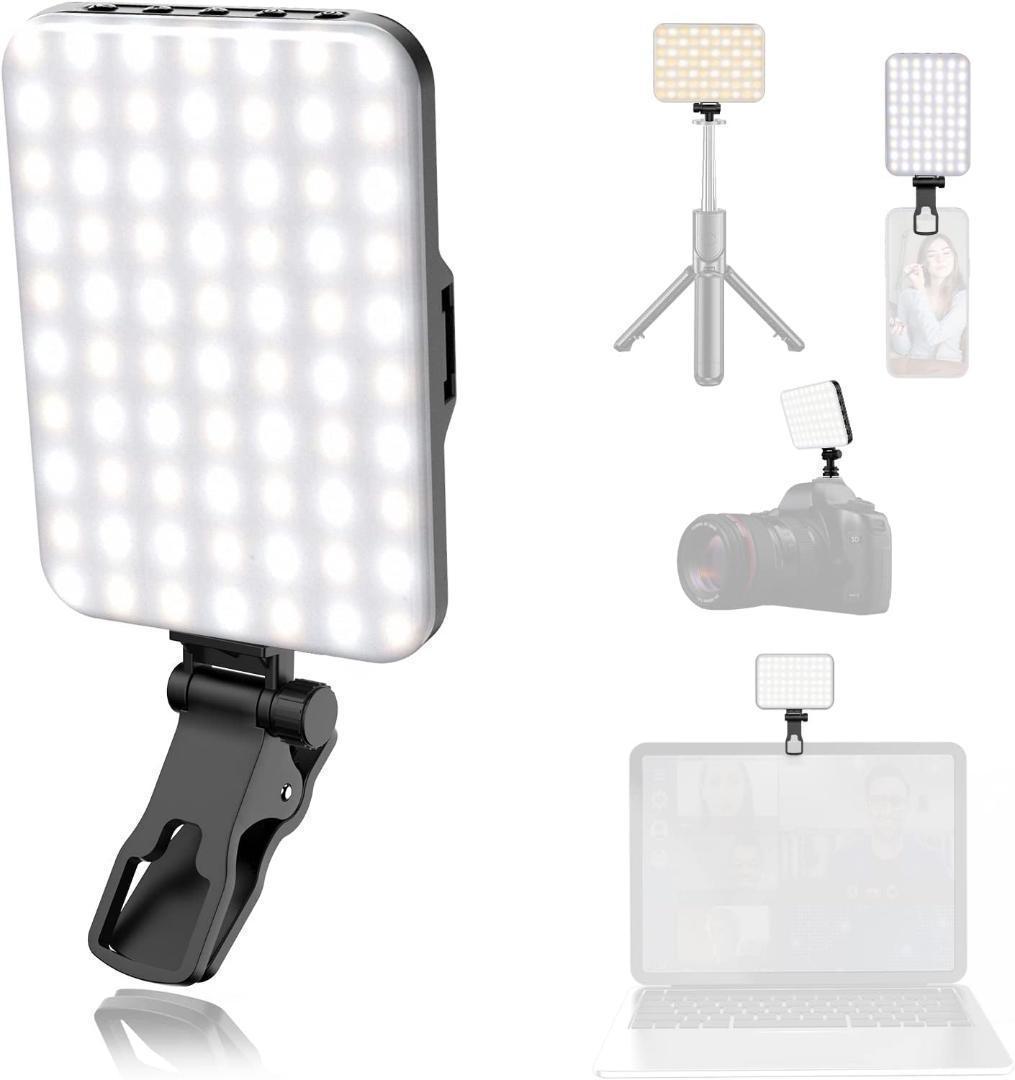 自撮りライト 60 LED 2200mAh 充電式携帯電話用フィ
