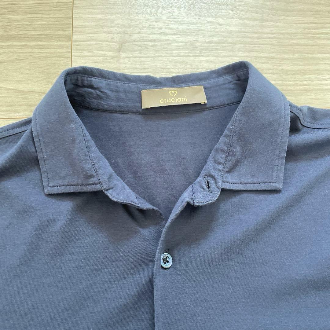 【送料無料/即納】  ⚫️Cruciani クルチアーニ サイズ52 ネイビー、ストレッチ トップス