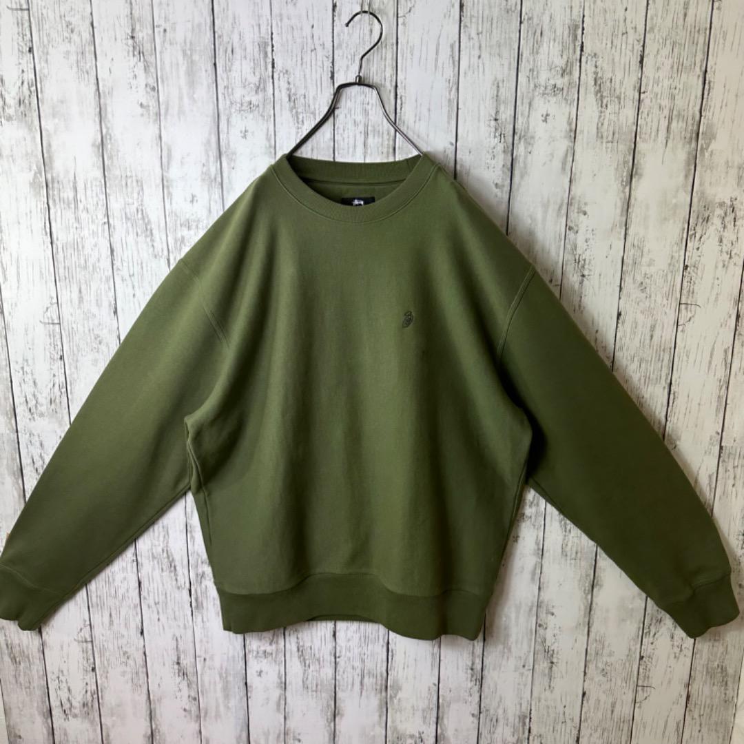 希少】ステューシー ワンポイント スウェット XL グリーン 緑 S
