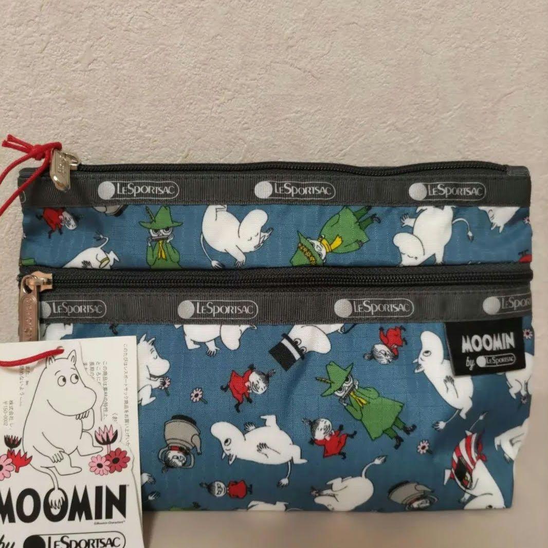 未使用 レスポートサック ムーミン ポーチ レスポ ブルー 青 廃盤品