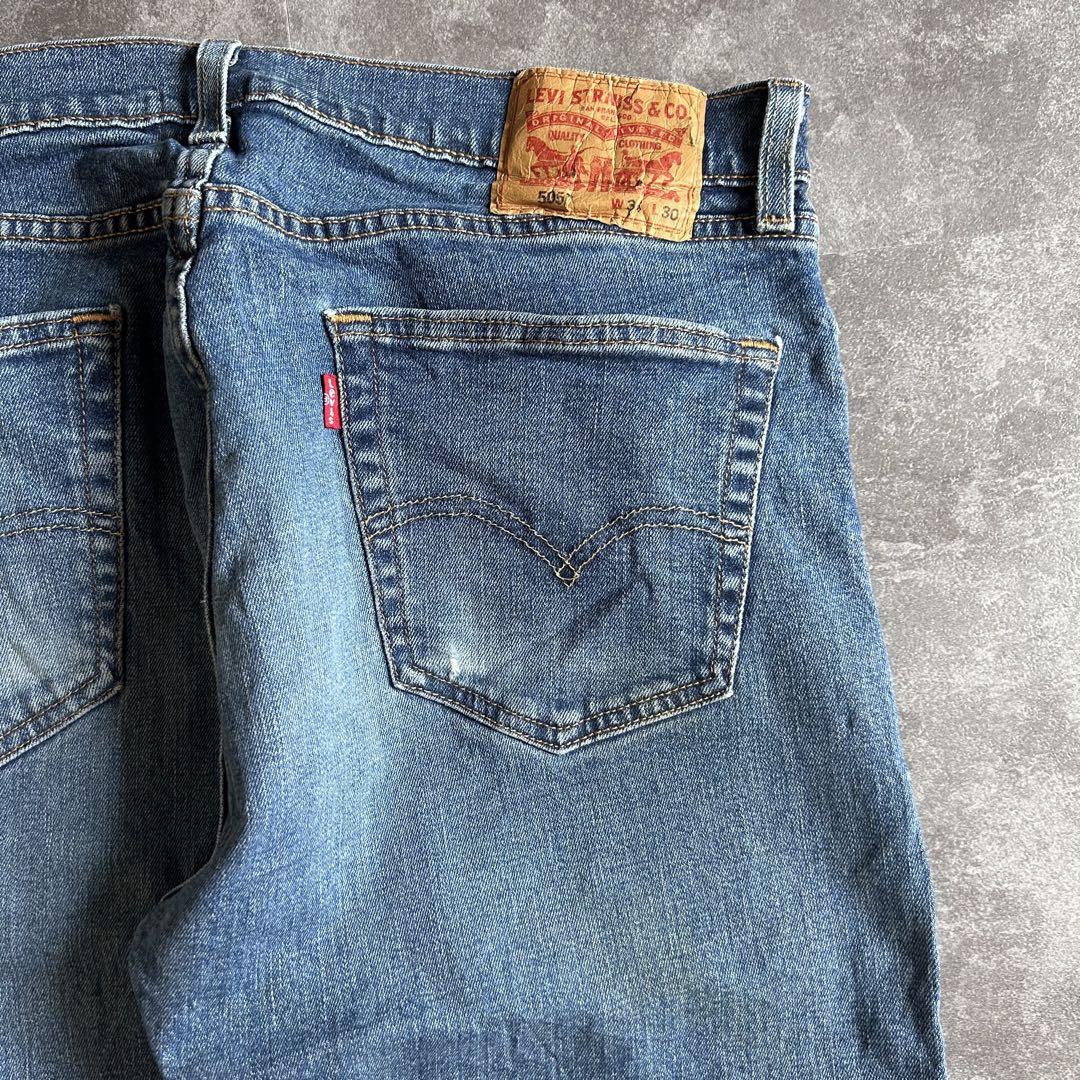 雰囲気⭕️ Levi's 505 STRAIGHT 鬼ヒゲ フェード ハチノス