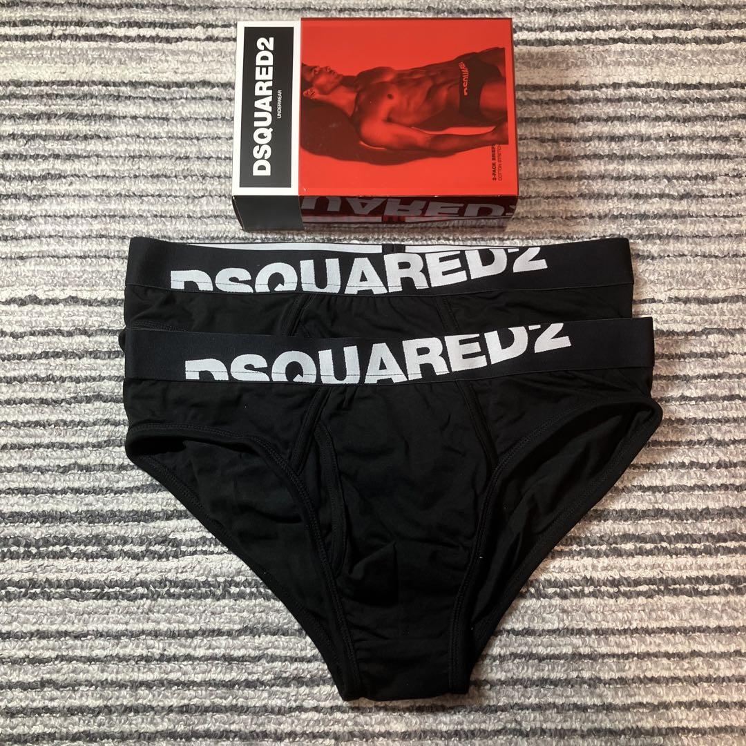 【未使用品】DSQUARED2 ロゴ ブリーフ ブラック Mサイズ 2枚セット