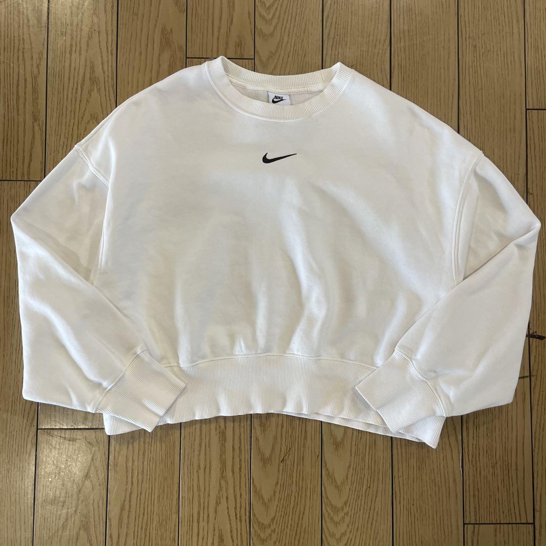 NIKE センタースウォッシュ クロップド丈 スウェット 白 Sサイズ
