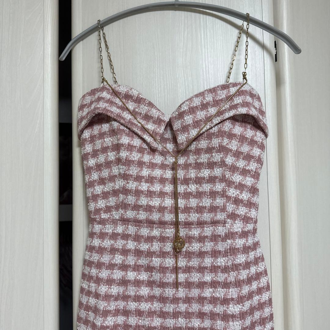 ピンクチェック ストラップ付きドレス ピンクチェック ストラップ付きドレス